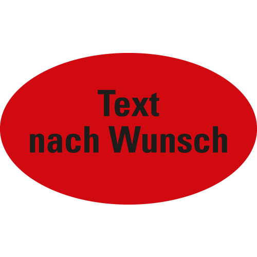 Organisationsetikett: Text nach Wunsch, rot, ablösbares Haftpapier selbstklebend, 90 mm x 53 mm, 500 St./Rolle