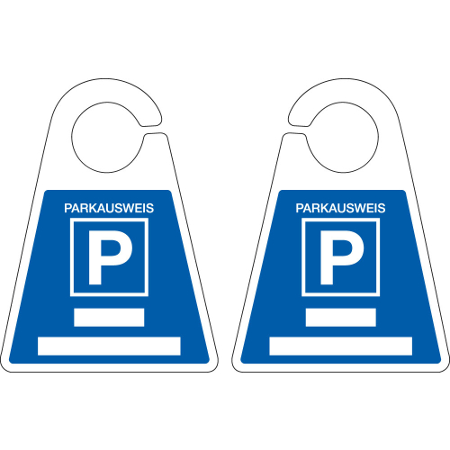 Parkausweis Parkplatz,beschriftbar,bl,KU