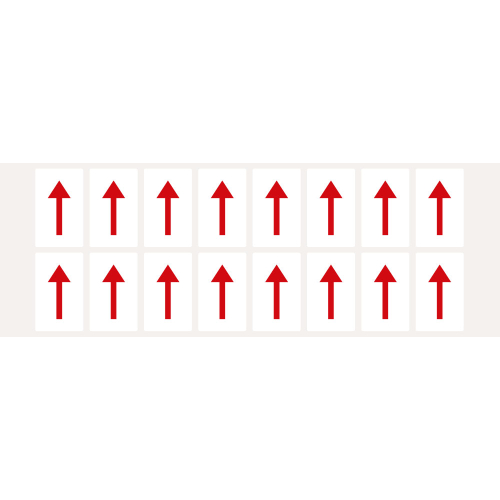 Pfeil für Buchstaben und Ziffern, Schrifthöhe 25 mm, weiß-rot, Folie selbstklebend, 22 x 36 mm, 320 St./Verpackungseinheit Pfeil für Buchstaben und Ziffern, Schrifthöhe 25 mm, weiß-rot, Folie selbstklebend, 22 x 36 mm, 320 St./Verpackungseinheit