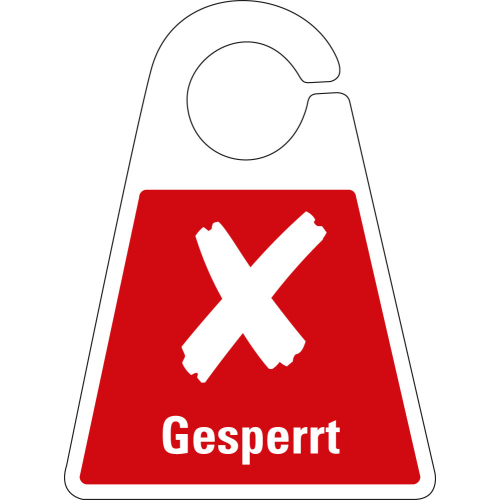 Qualitätsanhänger Gesperrt, doppelseitig, rot, Kunststoff, 120 x 165 mm, 1 Stück Qualitätsanhänger Gesperrt, doppelseitig, rot, Kunststoff, 120 x 165 mm, 1 Stück