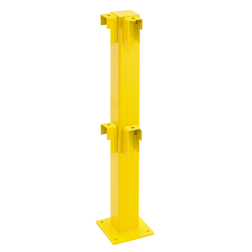 Rammschutz-Standpfosten Ecke zum Aufdübeln, gelb, kunststoffbeschichteter Stahl, 1000 mm, 1 Stück