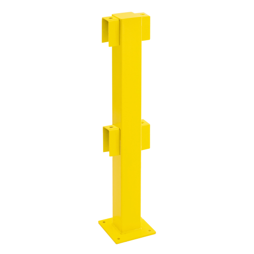 Rammschutz-Standpfosten Mitte zum Aufdübeln, gelb, kunststoffbeschichteter Stahl, 1000 mm, 1 Stück