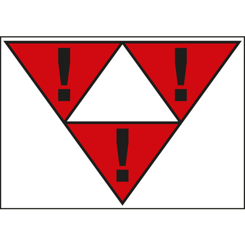 Rangierzettel: Anstoß- und Ablaufverbot, RID/GGVSEB, weiß-rot, Hochleistungsfolie mit Oberflächenschutz und Spezialkleber, 105 mm x 74 mm, 1 Stück