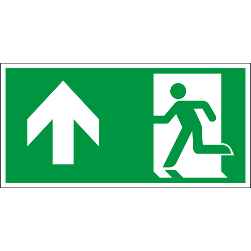Rettungszeichen für Notleuchte V-LUX Standard: Rettungsweg geradeaus, Folie selbstklebend, 270 x 135 mm, 1 Stück