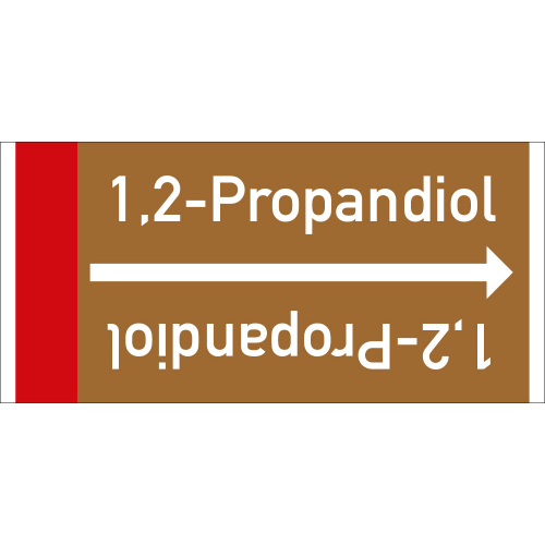 Rohrleitungsband: 1,2-Propandiol, DIN 2403, für Rohre ab Ø 15 mm, Folie selbstklebend, 33 m/Rolle