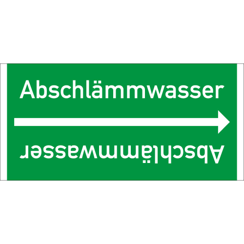 Rohrleitungsband: Abschlämmwasser, DIN 2403, für Rohre ab Ø 15 mm, Folie selbstklebend, 33 m/Rolle