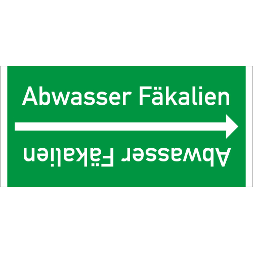 Rohrleitungsband: Abwasser Fäkalien, DIN 2403, für Rohre ab Ø 15 mm, Folie selbstklebend, 33 m/Rolle