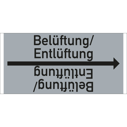 Rohrleitungsband: Belüftung/Entlüftung, DIN 2403, für Rohre ab Ø 15 mm, Folie selbstklebend, 33 m/Rolle