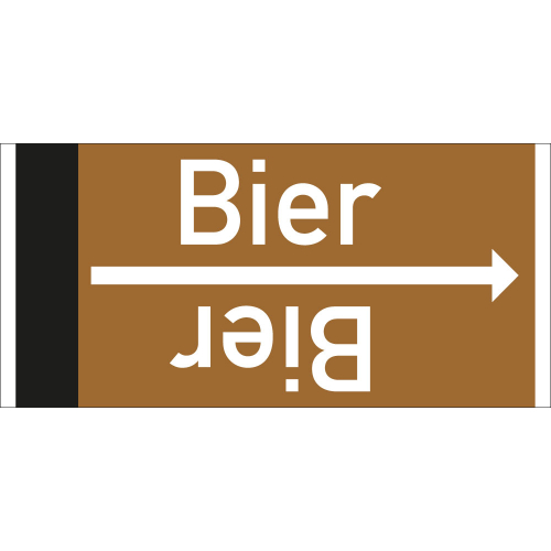 Rohrleitungsband: Bier, DIN 2403, für Rohre ab Ø 15 mm, Folie selbstklebend, 33 m/Rolle