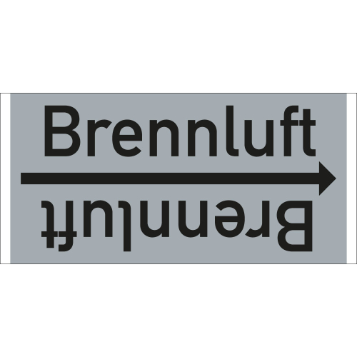 Rohrleitungsband: Brennluft, DIN 2403, für Rohre ab Ø 15 mm, Folie selbstklebend, 33 m/Rolle