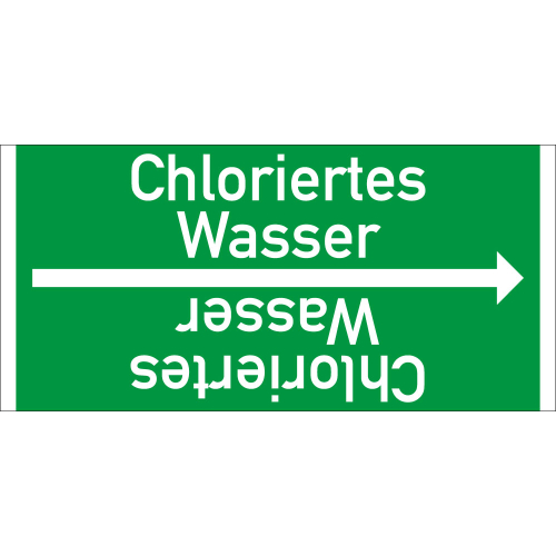 Rohrleitungsband: Chloriertes Wasser, DIN 2403, für Rohre ab Ø 15 mm, Folie selbstklebend, 33 m/Rolle