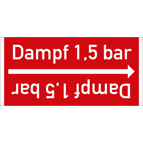 Rohrleitungsband: Dampf 1,5 bar, DIN 2403, für Rohre ab Ø 15 mm, Folie selbstklebend, 33 m/Rolle
