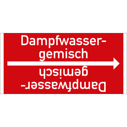 Rohrleitungsband: Dampfwassergemisch, DIN 2403, für Rohre ab Ø 15 mm, Folie selbstklebend, 33 m/Rolle