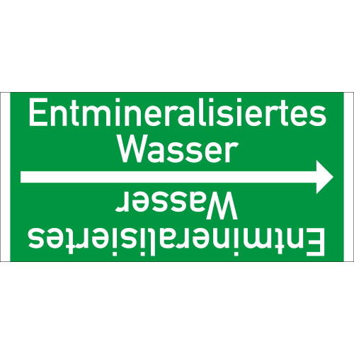 Rohrleitungsband: Entmineralisiertes Wasser, DIN 2403, für Rohre ab Ø 15 mm, Folie selbstklebend, 33 m/Rolle