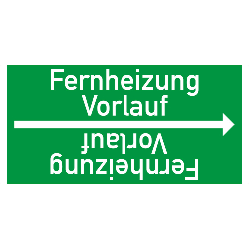 Rohrleitungsband: Fernheizung Vorlauf, DIN 2403, für Rohre ab Ø 15 mm, Folie selbstklebend, 33 m/Rolle