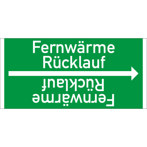 Rohrleitungsband: Fernwärme Rücklauf, DIN 2403, für Rohre ab Ø 15 mm, Folie selbstklebend, 33 m/Rolle