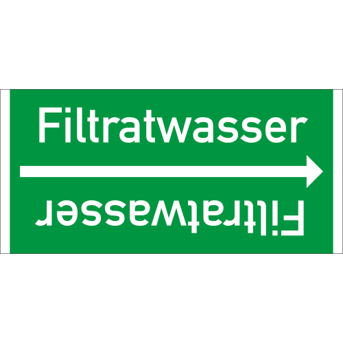Rohrleitungsband: Filtratwasser, DIN 2403, für Rohre ab Ø 15 mm, Folie selbstklebend, 33 m/Rolle