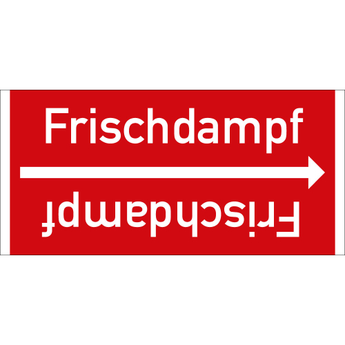 Rohrleitungsband: Frischdampf, DIN 2403, für Rohre ab Ø 15 mm, Folie selbstklebend, 33 m/Rolle