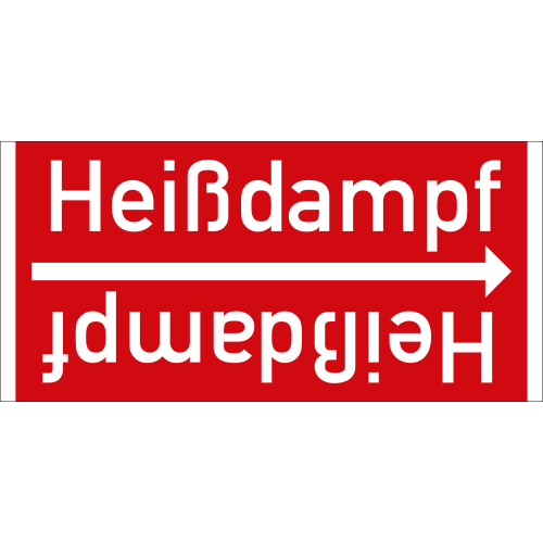 Rohrleitungsband: Heißdampf, DIN 2403, für Rohre ab Ø 15 mm, Folie selbstklebend, 33 m/Rolle