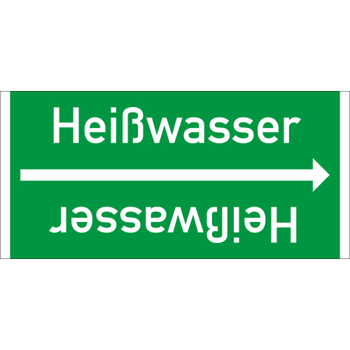 Rohrleitungsband: Heißwasser, DIN 2403, für Rohre ab Ø 15 mm, Folie selbstklebend, 33 m/Rolle