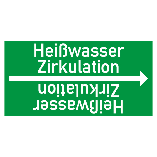 Rohrleitungsband: Heißwasser Zirkulation, DIN 2403, für Rohre ab Ø 15 mm, Folie selbstklebend, 33 m/Rolle