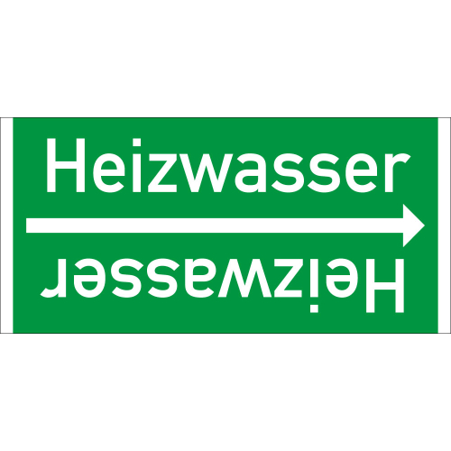 Rohrleitungsband: Heizwasser, DIN 2403, für Rohre ab Ø 15 mm, Folie selbstklebend, 33 m/Rolle