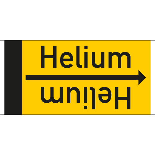 Rohrleitungsband: Helium, DIN 2403, für Rohre ab Ø 15 mm, Folie selbstklebend, 33 m/Rolle