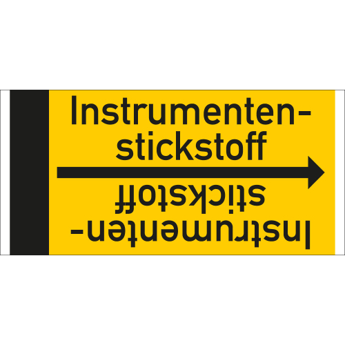 Rohrleitungsband: Instrumentenstickstoff, DIN 2403, für Rohre ab Ø 15 mm, Folie selbstklebend, 33 m/Rolle