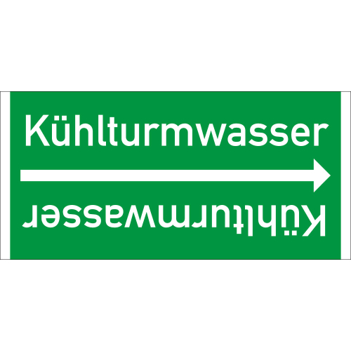 Rohrleitungsband: Kühlturmwasser, DIN 2403, für Rohre ab Ø 15 mm, Folie selbstklebend, 33 m/Rolle