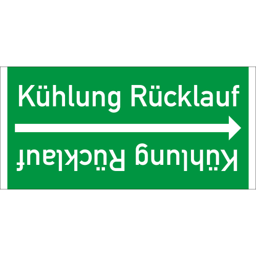 Rohrleitungsband: Kühlung Rücklauf, DIN 2403, für Rohre ab Ø 15 mm, Folie selbstklebend, 33 m/Rolle