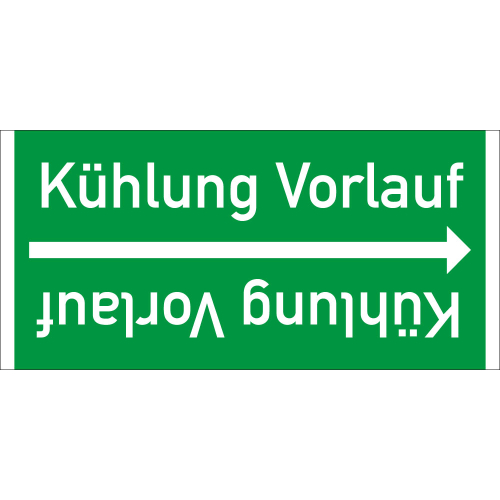 Rohrleitungsband: Kühlung Vorlauf, DIN 2403, für Rohre ab Ø 15 mm, Folie selbstklebend, 33 m/Rolle