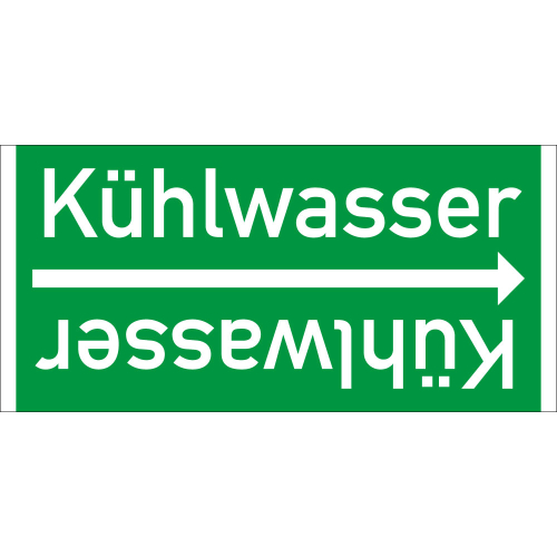Rohrleitungsband: Kühlwasser, DIN 2403, für Rohre ab Ø 15 mm, Folie selbstklebend, 33 m/Rolle
