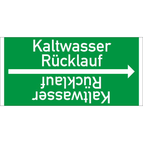 Rohrleitungsband: Kaltwasser Rücklauf, DIN 2403, für Rohre ab Ø 15 mm, Folie selbstklebend, 33 m/Rolle
