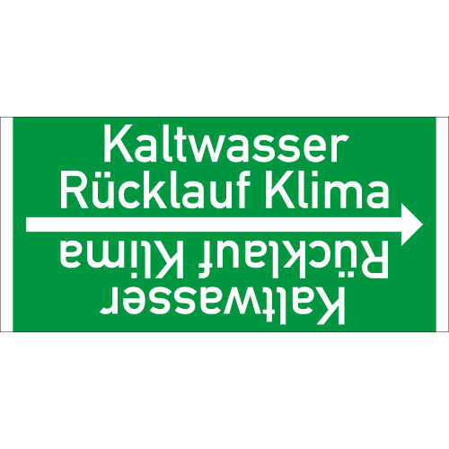 Rohrleitungsband: Kaltwasser Rücklauf Klima, DIN 2403, für Rohre ab Ø 15 mm, Folie selbstklebend, 33 m/Rolle
