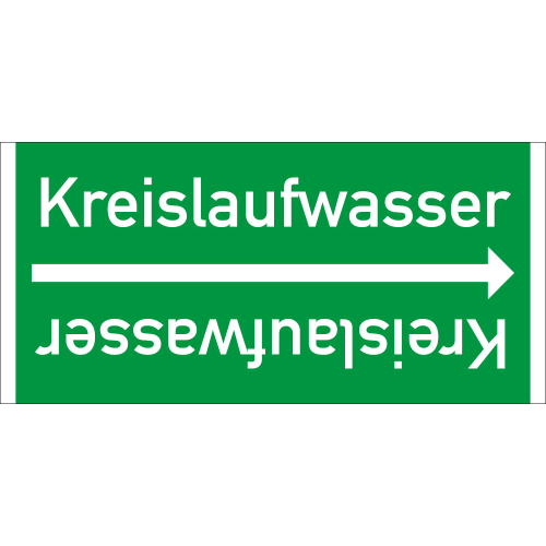 Rohrleitungsband: Kreislaufwasser, DIN 2403, für Rohre ab Ø 15 mm, Folie selbstklebend, 33 m/Rolle