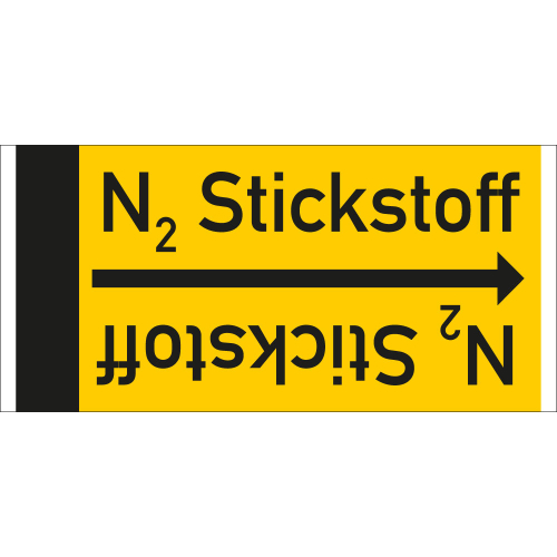 Rohrleitungsband: N2 Stickstoff, DIN 2403, für Rohre ab Ø 15 mm, Folie selbstklebend, 33 m/Rolle