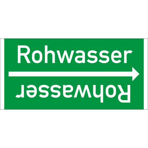 Rohrleitungsband: Rohwasser, DIN 2403, für Rohre ab Ø 15 mm, Folie selbstklebend, 33 m/Rolle