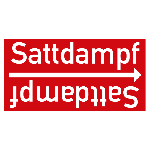Rohrleitungsband: Sattdampf, DIN 2403, für Rohre ab Ø 15 mm, Folie selbstklebend, 33 m/Rolle