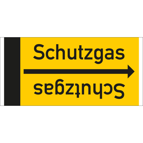 Rohrleitungsband: Schutzgas, DIN 2403, für Rohre ab Ø 15 mm, Folie selbstklebend, 33 m/Rolle