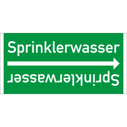 Rohrleitungsband: Sprinklerwasser, DIN 2403, für Rohre ab Ø 15 mm, Folie selbstklebend, 33 m/Rolle