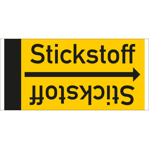 Rohrleitungsband: Stickstoff, DIN 2403, für Rohre ab Ø 15 mm, Folie selbstklebend, 33 m/Rolle