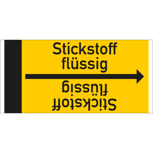 Rohrleitungsband: Stickstoff flüssig, DIN 2403, für Rohre ab Ø 15 mm, Folie selbstklebend, 33 m/Rolle