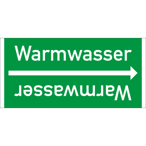Rohrleitungsband: Warmwasser, DIN 2403, für Rohre ab Ø 15 mm, Folie selbstklebend, 33 m/Rolle