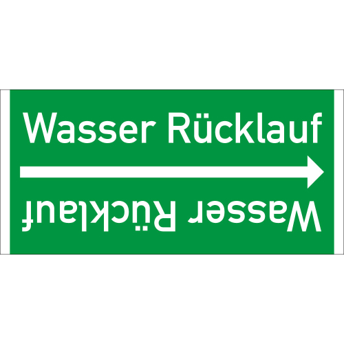 Rohrleitungsband: Wasser Rücklauf, DIN 2403, für Rohre ab Ø 15 mm, Folie selbstklebend, 33 m/Rolle
