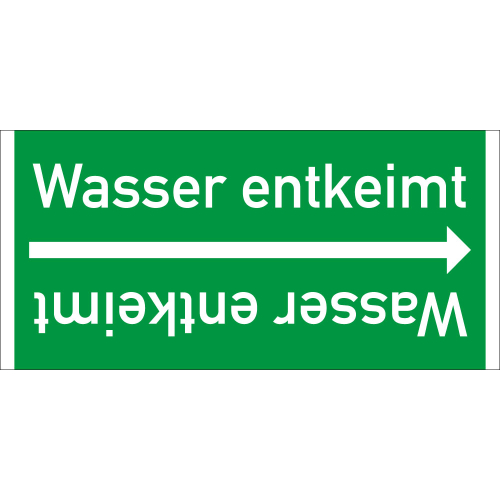 Rohrleitungsband: Wasser entkeimt, DIN 2403, für Rohre ab Ø 15 mm, Folie selbstklebend, 33 m/Rolle