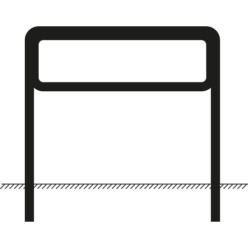 Rohrrahmen für Verkehrszeichen, Stahl feuerverzinkt, für Schilderformat 1000 mm x 333 mm, 1 Stück