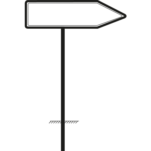 Rohrrahmen für Verkehrszeichen, Stahl feuerverzinkt, für Schilderformat 1400 mm x 350 mm, 1 Stück
