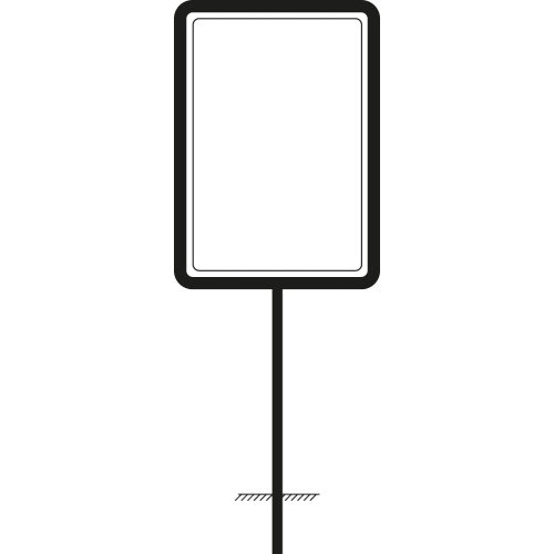 Rohrrahmen für Verkehrszeichen, Stahl feuerverzinkt, für Schilderformat 400 mm x 600 mm, 1 Stück Rohrrahmen für Verkehrszeichen, Stahl feuerverzinkt, für Schilderformat 400 mm x 600 mm, 1 Stück