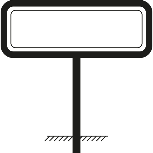 Rohrrahmen für Verkehrszeichen, Stahl feuerverzinkt, für Schilderformat 594 mm x 210 mm, 1 Stück