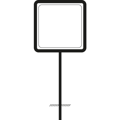 Rohrrahmen für Verkehrszeichen, Stahl feuerverzinkt, für Schilderformat 600 mm x 600 mm, 1 Stück Rohrrahmen für Verkehrszeichen, Stahl feuerverzinkt, für Schilderformat 600 mm x 600 mm, 1 Stück